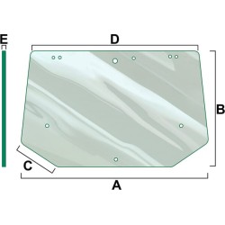 Case - IH MXM150 VPM7343 Galinis stiklas