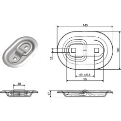 Cinkuota kilpa 145 x 100 H16mm 709021KR