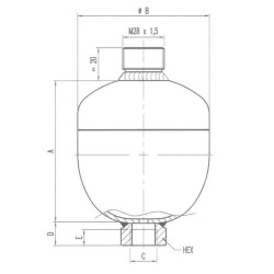 Massey Ferguson 6465 ELM121000AFP0020 Akumuliatorius 1 l p0 20 Bar