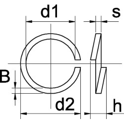 Spyruoklinė poveržlė M10x18.1x2.2mm, cinkuotas plienas, DIN 127b, Kramp 127B10