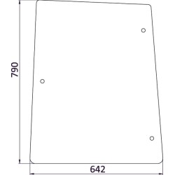 Case - IH MXM130 Maxxum Pro D6720 Šoninis stiklas