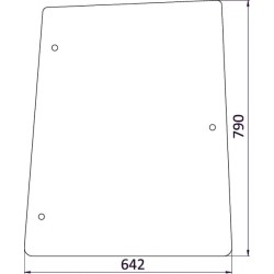 Case - IH MXM155 Maxxum Pro D6721 Šoninis stiklas