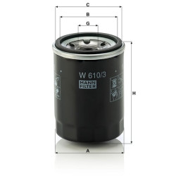 Alyvos filtras Mann and Hummel W6103
