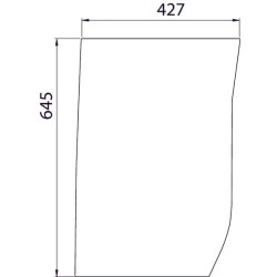 Case - IH MXU100 Maxxum 87304261N Apatinis priekinis stiklas LH