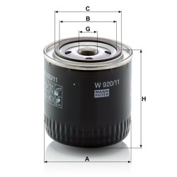 Alyvos filtras Mand H W92011