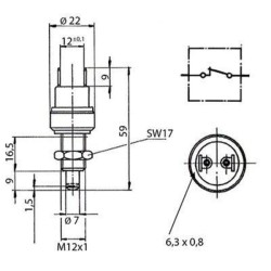 Case - IH 744 3401400R1 Stabdžių žibintų jungiklis Case - IH