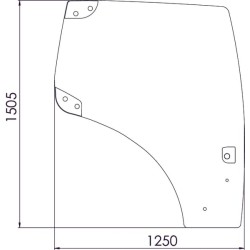Case - IH Puma 140 82027356N Durų stiklas