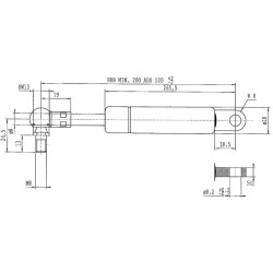Case - IH 745S CA056189 Dujinis statramstis L500mm 180N Stabilus