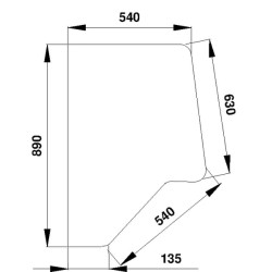Case - IH 844 D7014 Durų stiklo galinė dalis