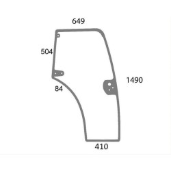 Case - IH Quantum 80F 87301767N Durų stiklas dešinėje