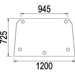 Case - IH 844S 3226351R3N Galinio lango viršutinė dalis