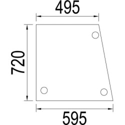 Case - IH 844S 3226350R1N Šoninis stiklas