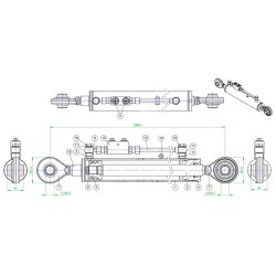 Case - IH Quantum 75V TEVNNE356328222 hydr toplink cat 2/2 su vožtuvo prailgintu galu