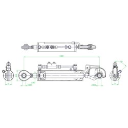 Case - IH Quantum 80V TCVNNE357023022 Hidraulinė viršutinė jungtis su pailginta galine dangteliu, vožtuvu ir kabliu