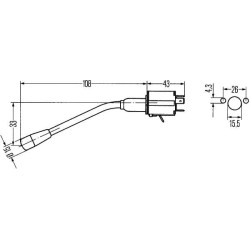 Case - IH 844XL 6BA001539001 Vairo kolonėlės jungiklis, indikatorius / garsinis signalas / žibintų blykstė, ilgis 108 mm