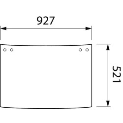 Case - IH Įvairūs modeliai E49809 Stiklas, galinis lenktas centrinis