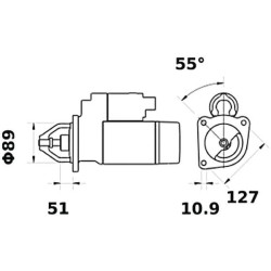 John Deere SE6200 IS1157 Starteris 12V, 4,2kW, 10 dantų, CW, Mahle