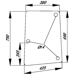 John Deere SE6300 D8187 Šoninis stiklas