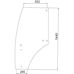 John Deere 6403 R198624N Durų stiklas