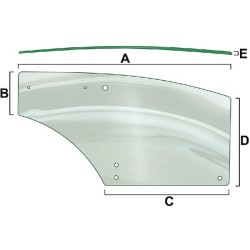 John Deere 6403 VPM7426 Kairysis durų stiklas