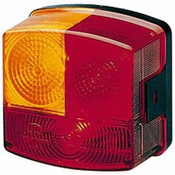 Case - IH 1046 2SD002776231 Galinis žibintas LH kvadratinis, 12V, gintarinis/raudonas, užsukamas, 95x54,5x90mm, Hella