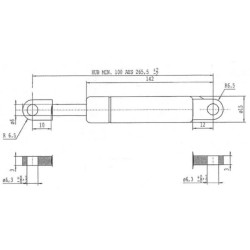 Case - IH 946 CA082511 Dujinis statramstis L265.5mm 200N Stabilus