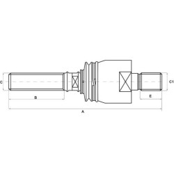 John Deere SE6420 7402445003 Ašinis rutulinis galas