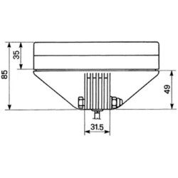 John Deere SE6420 05359000 Darbinis žibintas halogeninis, 55/70W, stačiakampis, 12/24V, skaidrus, 96 mm, 2 kontaktų, Cobo
