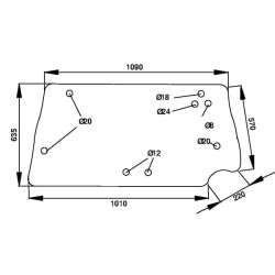 Case - IH 5120 D7311 Galinio lango viršutinis CI