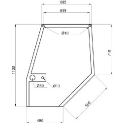 Case - IH 5130 D7307 Durų stiklo viršus