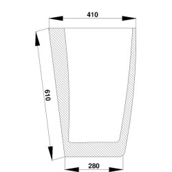 Case - IH 5130 D7303 Apatinis priekinis stiklas