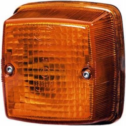John Deere Įvairūs modeliai 2BA003014011 Indikacinė lemputė 21W, kvadratinė, 12V, geltona, užsukama, 84x51x84mm, Hella