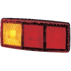 John Deere Įvairūs modeliai 2SD003167011 Galinis žibintas LH stačiakampis, 12V, raudona/oranžinė, užsukamas, 344x147mm, Hella