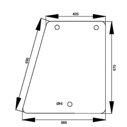 Case - IH 5140 D7309 Šoninis langas