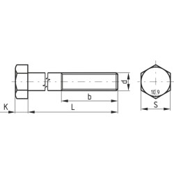 John Deere 6135M Select, Select+, Premium 960201580109 Šešiakampis varžtas DIN960 M20x1,50x80 plieninis cinkuotas 10,9 Kramp