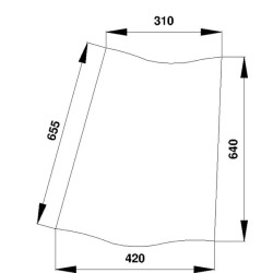 Case - IH 1255 / 1255XL D7016 KamKaištisis stiklas