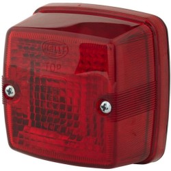 Case - IH 1255 / 1255XL 2SA003014051 Kvadratinis galinis žibintas, 12/24V, raudonas, užsukamas, 84x51x84mm, Hella