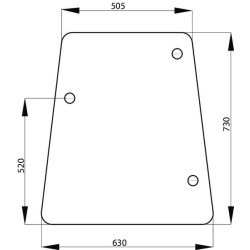 John Deere 1140 L57912N Šoninis stiklas