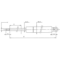 John Deere 3340 CA067350 Dujinis statramstis L242mm 300N Stabilus