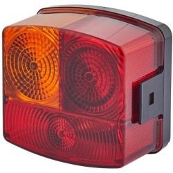 Case - IH 955 / 955XL 2SD002776231 Galinis žibintas LH kvadratinis, 12V, gintarinis/raudonas, užsukamas, 95x54,5x90mm, Hella