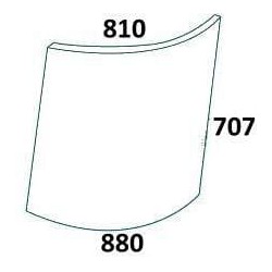John Deere 8640 R50753N Viršutinis dešinysis lango stiklas