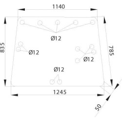 John Deere 1850 D8070 galinio lango viršutinė dalis