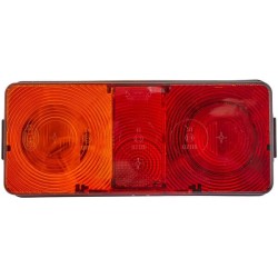 John Deere 1850 2SE002582071 Galinis žibintas stačiakampis, 12/24V, raudona/oranžinė/balta, užsukamas, 170x62x75mm, Hella