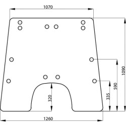 John Deere 1950 AL71287N priekinis stiklas, pakreipiamas į viršų