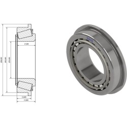 John Deere 1950 DR0308814 kūginis ritininis guolis
