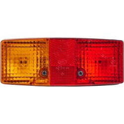 John Deere 2250 2SE003184011 Galinis žibintas LH stačiakampis, 12/24V, raudona/oranžinė/balta, užsukamas, 158x51x64mm, Hella