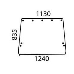 John Deere 4650 R50758 Galinis stiklas