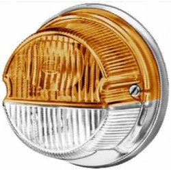 John Deere 2020 2BE001259061 Krypties ir padėties apšvietimas 18/3W, apvalus, 12V, gintaro spalvos/skaidrus, Ø 78mm, Hella