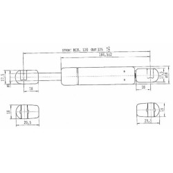 Case - IH 2120 Pro CA844357 Dujinis statramstis L325mm 200N Stabilus
