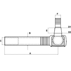 John Deere 3200 SHP205KR Skersinės vairo trauklės galas